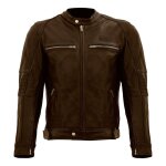 Blouson cuir gasoline vintage c - sizing marron (grandes tailles) - c - 5xl