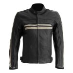 Blouson cuir gasoline vintage enfield noir / beige - s