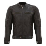 Blouson cuir gasoline vintage noir - m