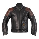 Blouson cuir helstons chuck noir / camel - s