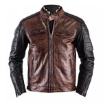 Blouson cuir helstons cruiser camel / noir - s