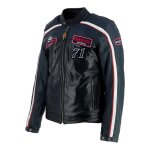 Blouson cuir helstons formula sport bleu / noir - s