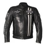 Blouson cuir helstons indy bleu / blanc - m