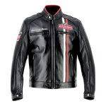Blouson cuir helstons jay motul noir / noir - m Blouson cuir helstons jay motul noir / noir - m