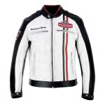 Blouson cuir helstons jay motul noir / blanc - m Blouson cuir helstons jay motul noir / blanc - m
