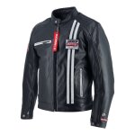 Blouson cuir helstons motul boxer noir / blanc - 3xl