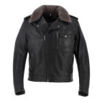 Blouson cuir helstons perco noir - m