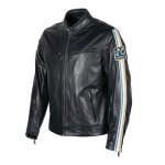 Blouson cuir helstons race aniline bleu - l