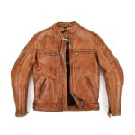 Blouson cuir helstons track rag marron - l