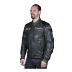 Blouson cuir helstons trevor vert / noir - s