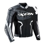 Blouson cuir ixon falcon noir / blanc / gris - s