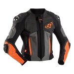 Blouson cuir ixon vendetta evo noir / anthracite / orange - s