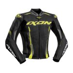 Blouson cuir ixon vortex 2 noir / gris / jaune vif - s