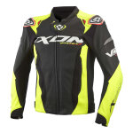 Blouson cuir ixon vortex 3 noir / jaune fluo - s