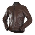 Blouson cuir overlap johan marron - s