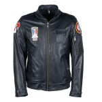 Blouson cuir rag helstons aeronef bleu - m