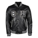 Blouson cuir rag helstons collge noir - m