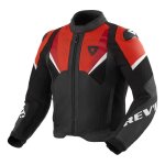 Blouson cuir rev it automate black / neon red - 46
