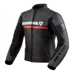 Blouson cuir rev it mile noir / rouge - 48