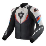 Blouson cuir rev it quantum 3 black / light grey - 48