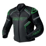 Blouson cuir rst s1 d3o noir / vert fluo - s
