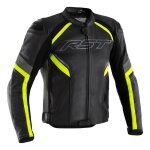 Blouson cuir rst sabre noir / gris / jaune - xl