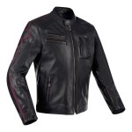 Blouson cuir segura devon noir / bordeaux - s