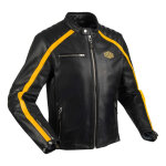 Blouson cuir segura formula noir / jaune - m