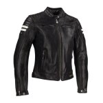 Blouson cuir segura lady stripe noir / blanc - t0