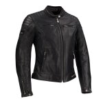 Blouson cuir segura lady stripe noir / gris argent - t0