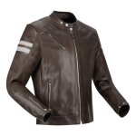 Blouson cuir segura romeo marron / blanc - l