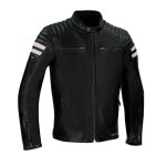 Blouson cuir segura stripe perfo noir / blanc - s