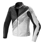 Blouson cuir spidi super - r noir / blanc - 46