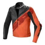 Blouson cuir spidi super - r noir / orange - 46