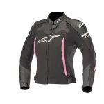 Blouson cuir / textile femme alpinestars stella sp x noir / fushia - 38