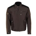 Blouson cuir / textile helstons ace marron - s