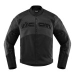 Blouson cuir / textile icon contra 2 stealth perfor� noir ce - xl