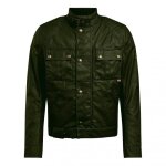 Blouson textile belstaff brooklands wax 2. 0 vert olive - m