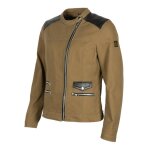 Blouson textile / cuir helstons cher kraft / marron / noir - m