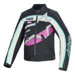 Blouson textile femme alpinestars idles black / off white / purple - m