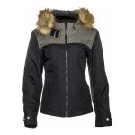 Blouson textile femme helstons selena noir / kaki - l