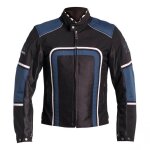 Blouson textile helstons austin noir / bleu / blanc - l