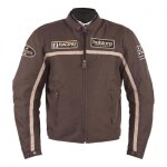 Blouson textile helstons daytona marron / beige - m