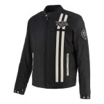 Blouson textile von dutch x helstons speed racer noir / beige - s