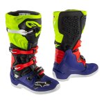 Bottes cross alpinestars tech 5 bleu / noir / jaune fluo / rouge - us - 14
