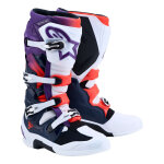 Bottes cross alpinestars tech 7 purple / white / dark blue / red fluo - us - 10