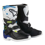 Bottes cross enfant alpinestars tech 3s kids white / black / enamel blue -