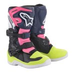 Bottes cross enfant alpinestars tech 3s noir / bleu fonc / rose fluo - 3
