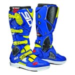Bottes cross sidi crossfire 3 srs jaune fluo / bleu - 46