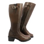 Bottes cuir moto femme overlap shayenne marron - 39